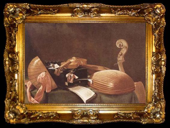 framed  BASCHENIS, Evaristo Still Life with Musical Insteruments (mk08), ta009-2
